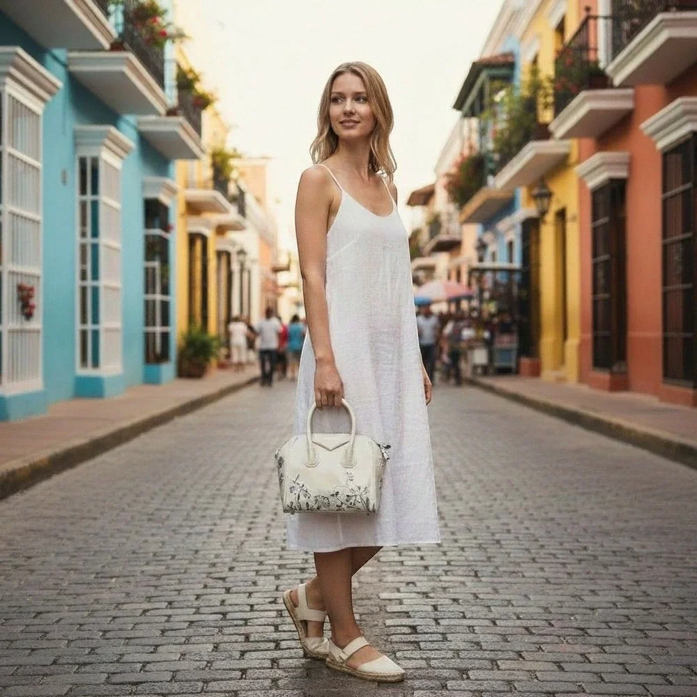 Givenchy Antigona Mini Floral Embossed Leather Satchel Bag Off White‎ NWOB